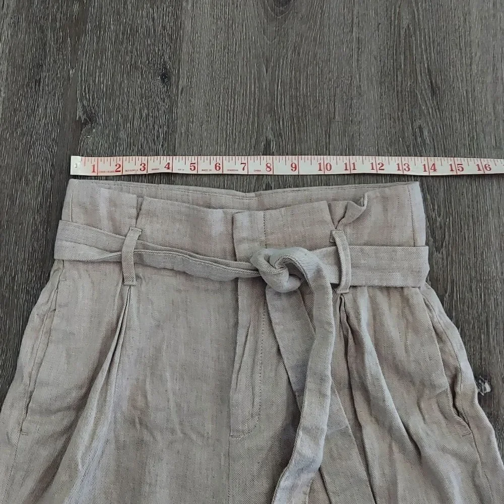 Banana Republic Womens Pants 2 Tan Paperbag Dress Belt Coastal Wide Leg